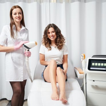 Laser hair removal in clinic of aesthetic medicine.